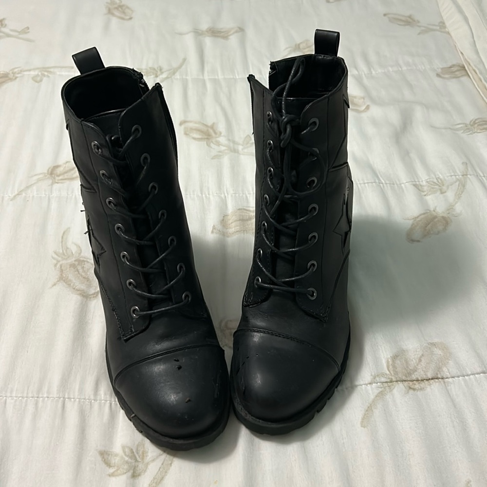 These boots are kept for walking and that is what they are doing.